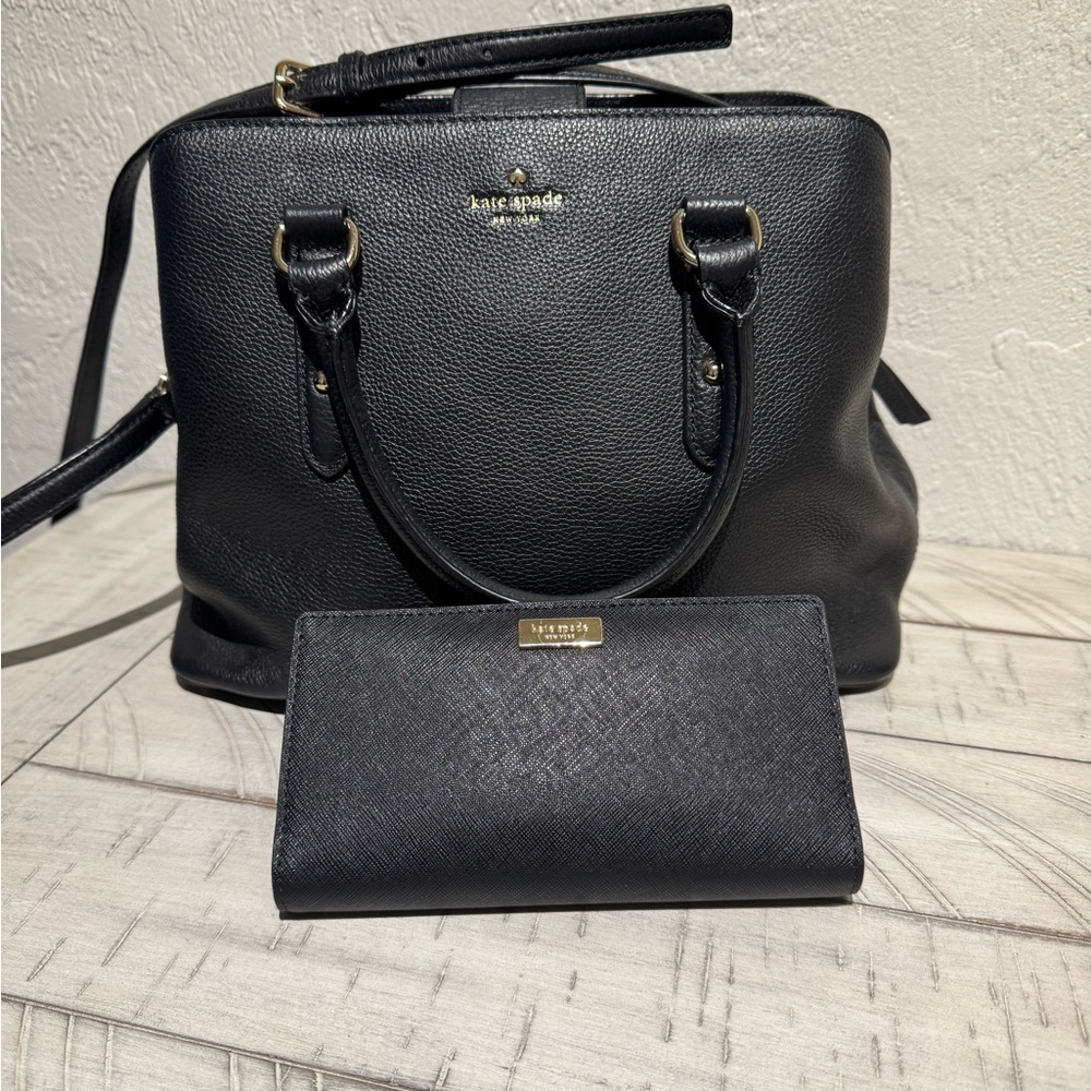 Kate Spade Black Satchel and Wallet Set